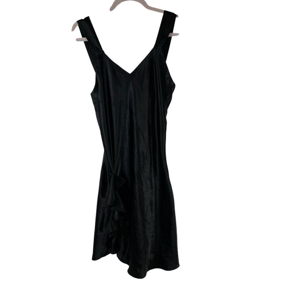 Victoria's Secret satin ruffle slip‎ dress Black fairycore Size S Vintage Sexy